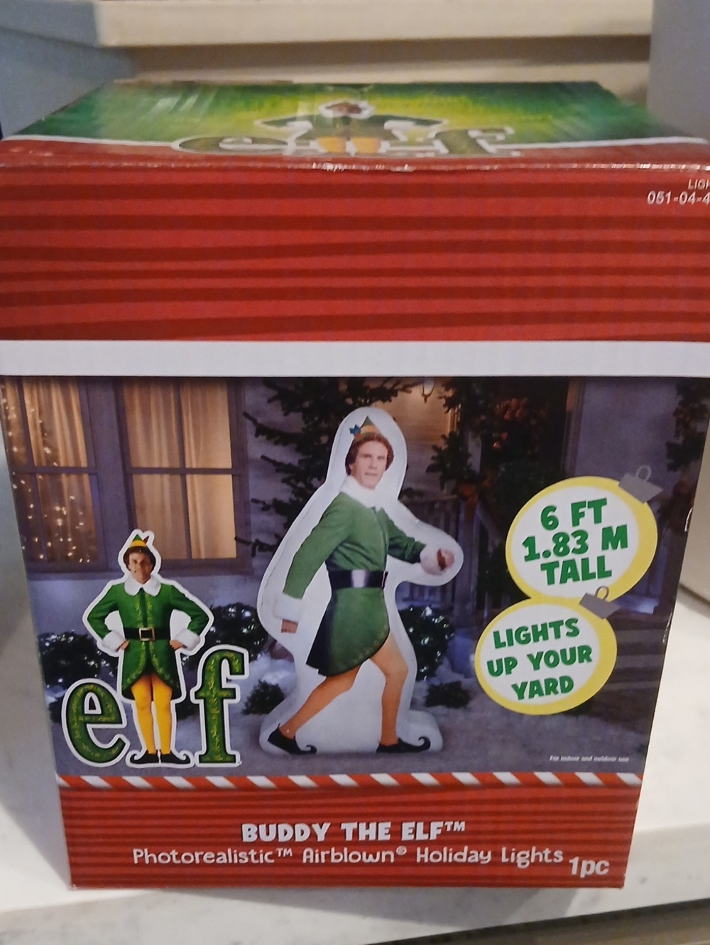 Gemmy Buddy the Elf Inflatable - Green and Yellow